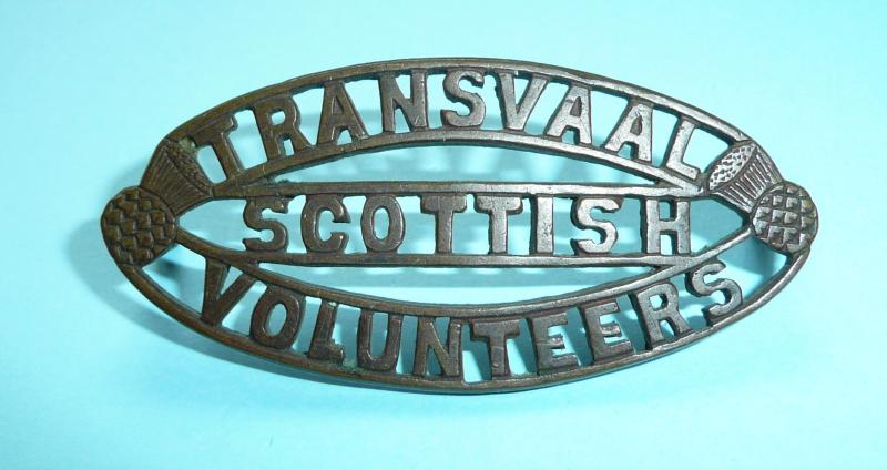 South Africa - Transvaal Scottish Volunteers One Piece Bronzed Shoulder Title