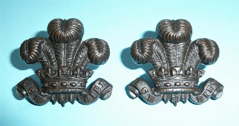 10th Royal Hussars / Royal Wiltshire Yeomanry Matched Pair of Officer's OSD Bronze Collar Badges