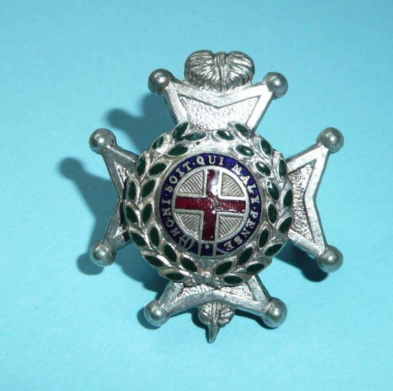 Royal Sussex Regiment Officer's Mess Dress Silver Plated and Enamel Collar Badge