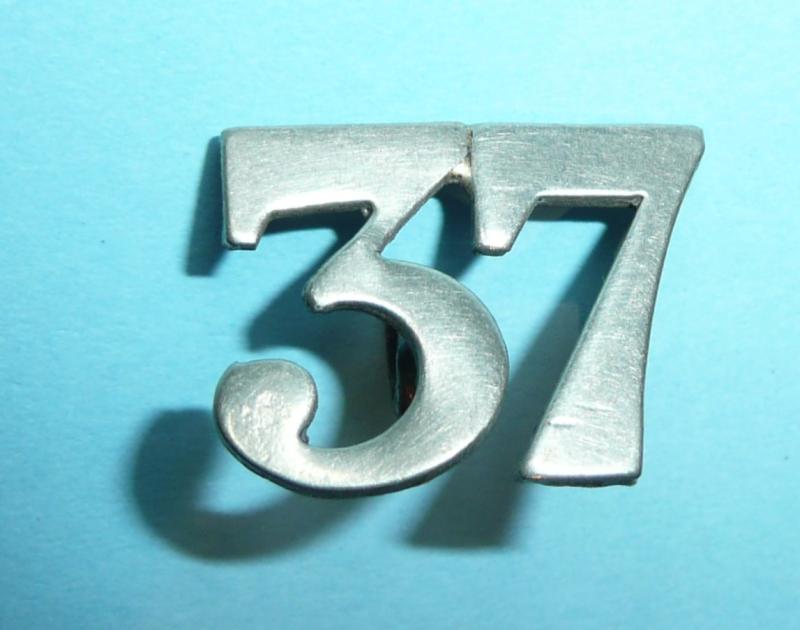 37 White Metal Numerals Shoulder Title, most probably Indian