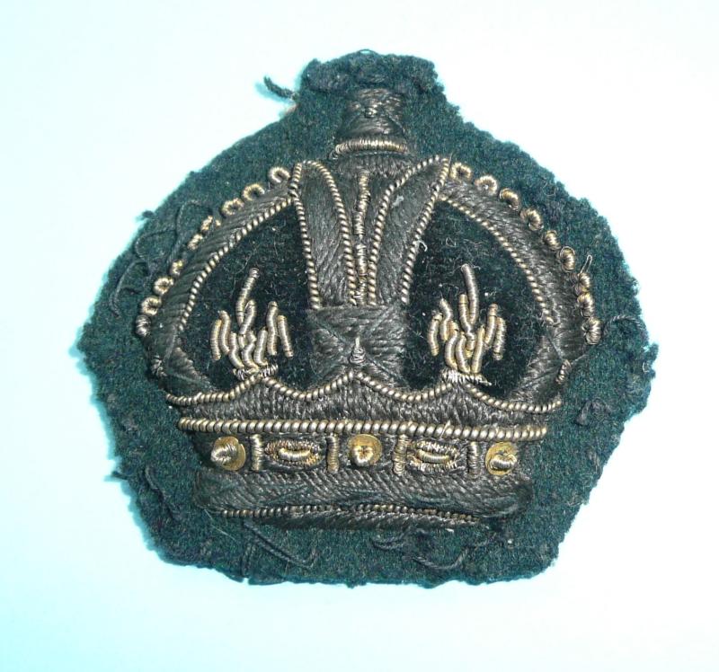 Rifle Brigade Large Warrant Officer Class 2 Bullion Rank Crown