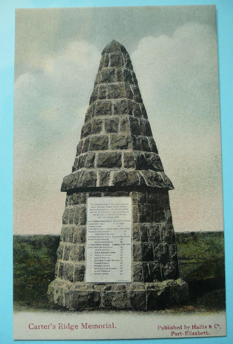 Boer War Memorial Coloured Postcard - Carter's Ridge Memorial 1899 (Siege of Kimberley)