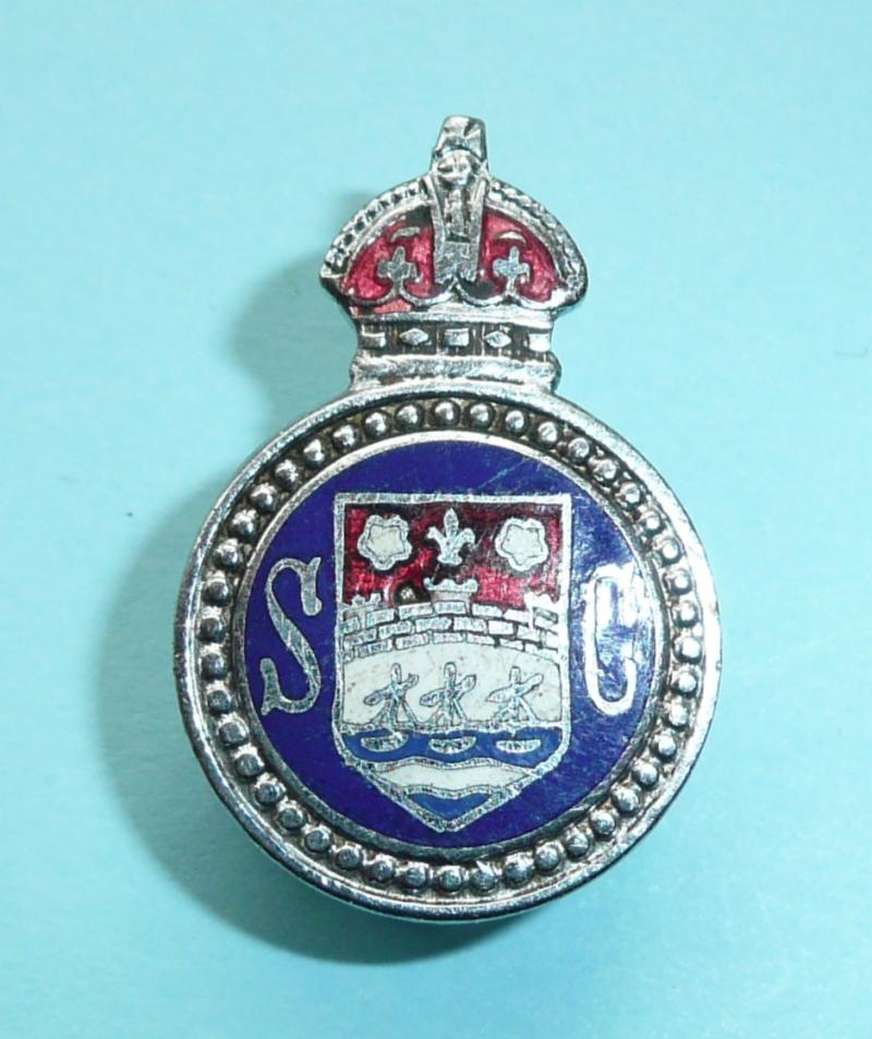WW2 Cambridge Special Constable Constabulary Police Chrome and Enamel Mufti Buttonhole Lapel Badge
