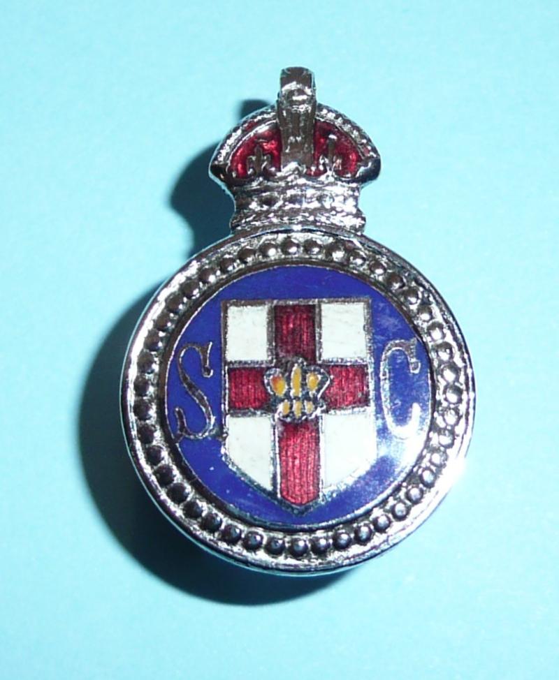 WW2 Lincoln City Special Constable Constabulary Police Chrome and Enamel Mufti Buttonhole Lapel Badge