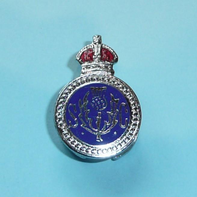 WW2 Peebleshire Special Constable Constabulary Police Chrome and Enamel Mufti Buttonhole Lapel Badge