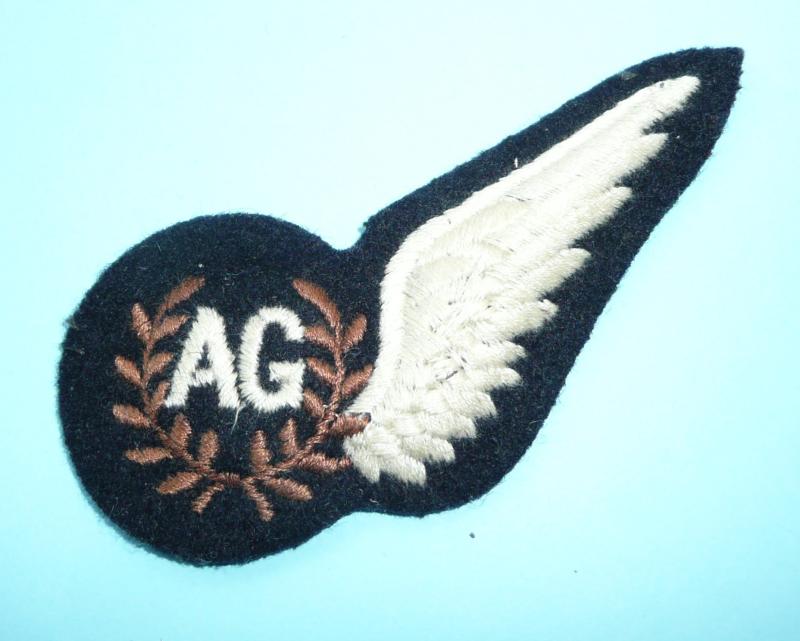 Royal Air Force RAF AG Air Gunners Embroidered Brevet Badge