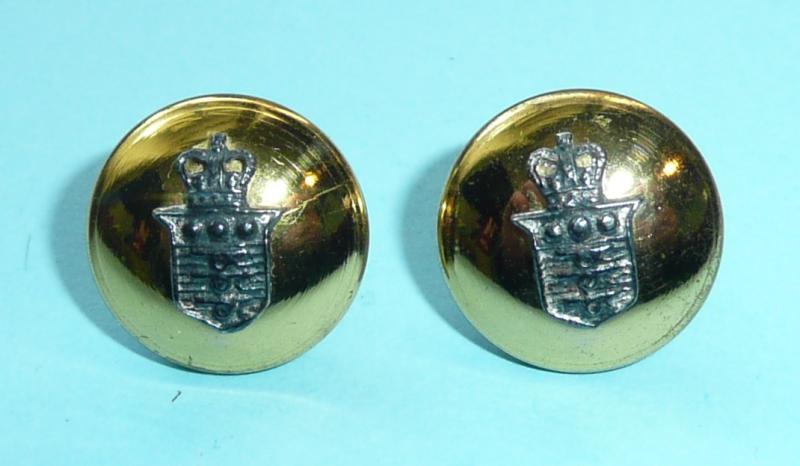 Royal Army Ordnance Corps (RAOC) Pair of Mounted Silver Plated and Gilt Cap Buttons
