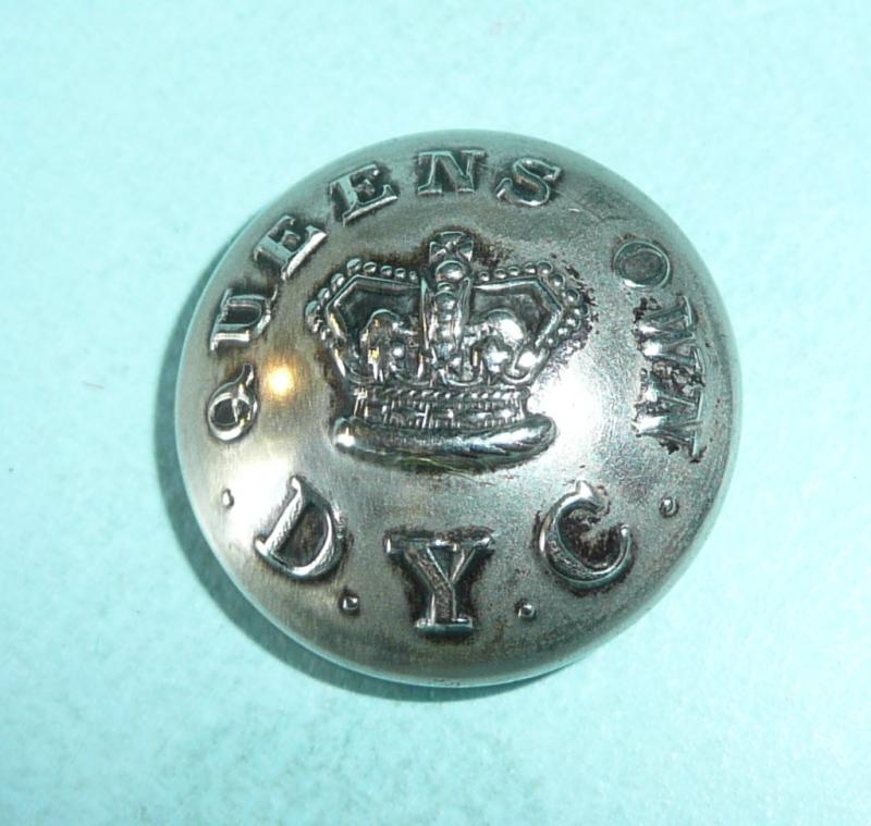 DYC (Queen's Own Regiment of Dorset Yeomanry Cavalry) Victorian Officer's Silver Plated Button