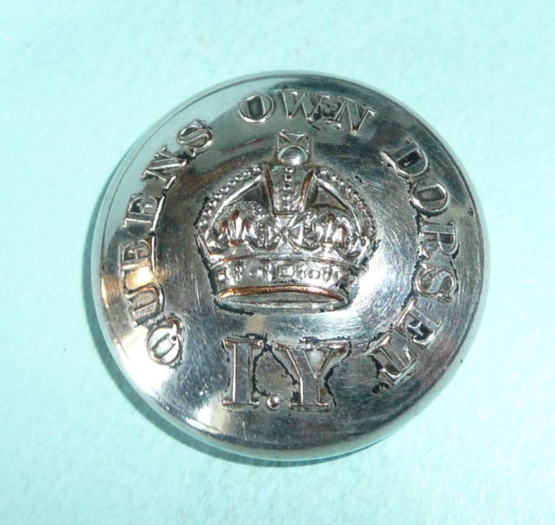 Queen's Own Dorset IY (Imperial Yeomanry) Officer's Silver Plated Large Pattern Button