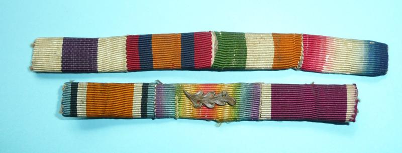 MC / Boer War / WW1 Medal Ribbons with Bronze MiD oakleaf emblem