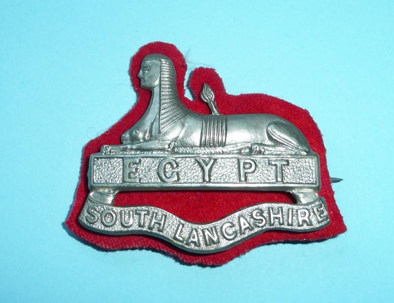 South Lancashire Regiment (Prince of Wales' Volunteers)  White Metal Other Ranks Pagri Badge - Stout Pin Fitting