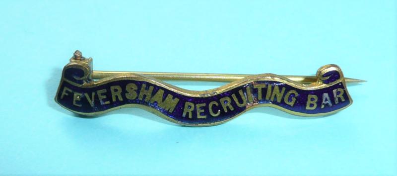 WW1 Canada - Feversham Recruiting Bar - Gilt and Enamel Pin Brooch Fitting