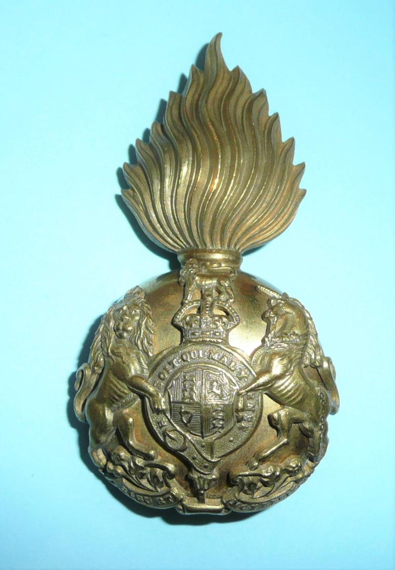 Royal Scots Fusiliers (RSF) Officers Kings Crown Gilt Glengarry Badge