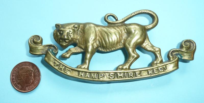 Hampshire Hants Regiment Bandman's Pouch / Case Cast Brass Badge - Huge!