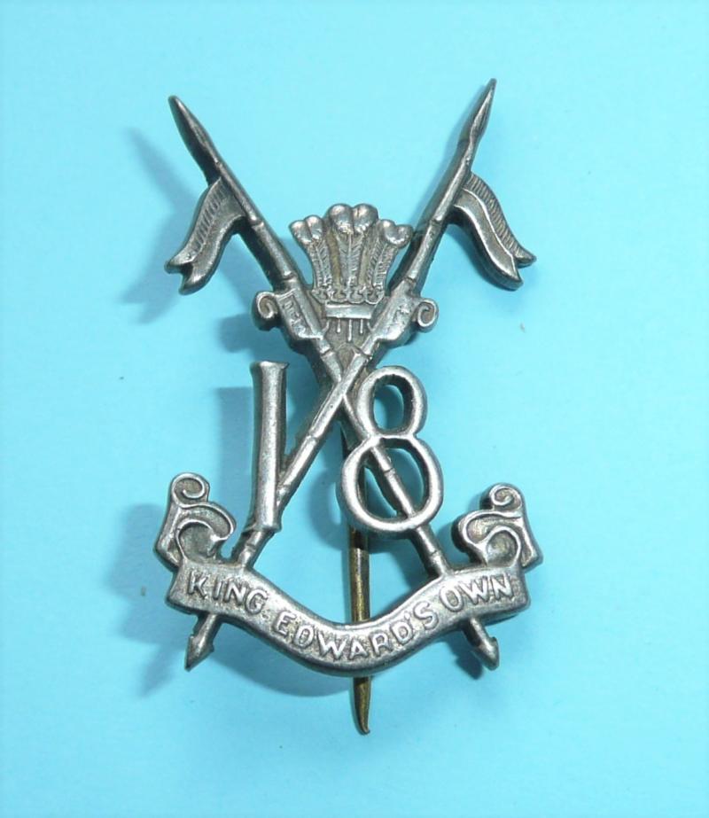 WW2 Indian Army Cavalry - 18th King Edward's Own Lancers Silver Pagri Badge