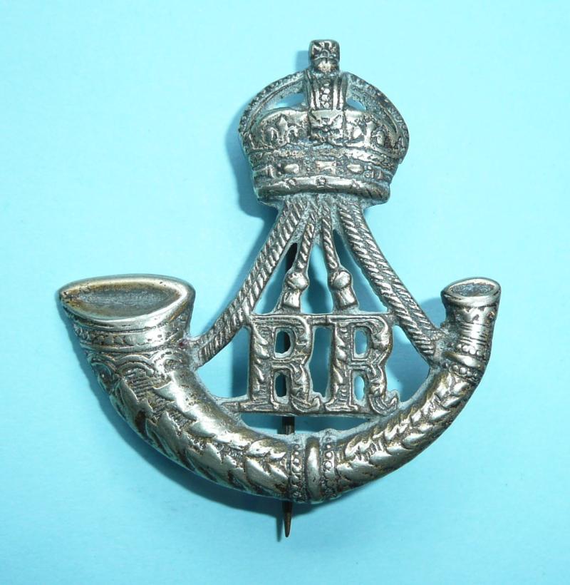 Indian Army 6th Rajputana Rifles (RR) Pagri Badge Cast White Metal Pagri / Sun Helmet Badge