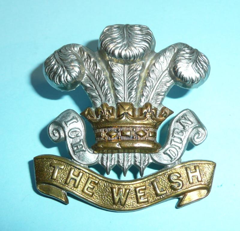 The Welsh Regiment (41st & 69th Foot) Victorian / Edwardian EdVII Issue Other Ranks Bi Metal Cap Badge