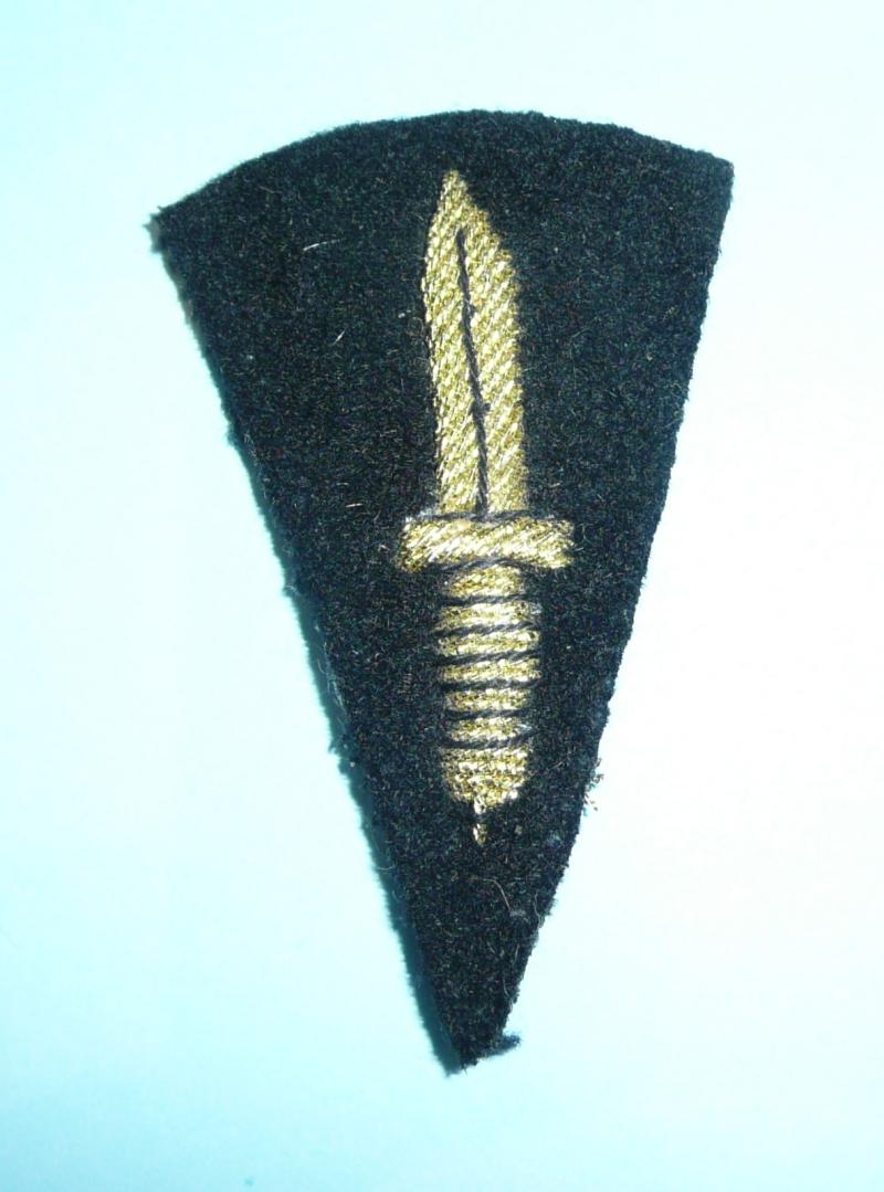 Bullion Gold Thread Woven Commando Fighting Knife  Arm Badge, Current Issue