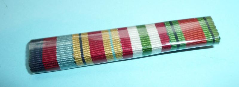 WW2 Miniature Campaign Medal Ribbon Bar, 1939-45 Star, Africa & Italy Stars and Defence Medal