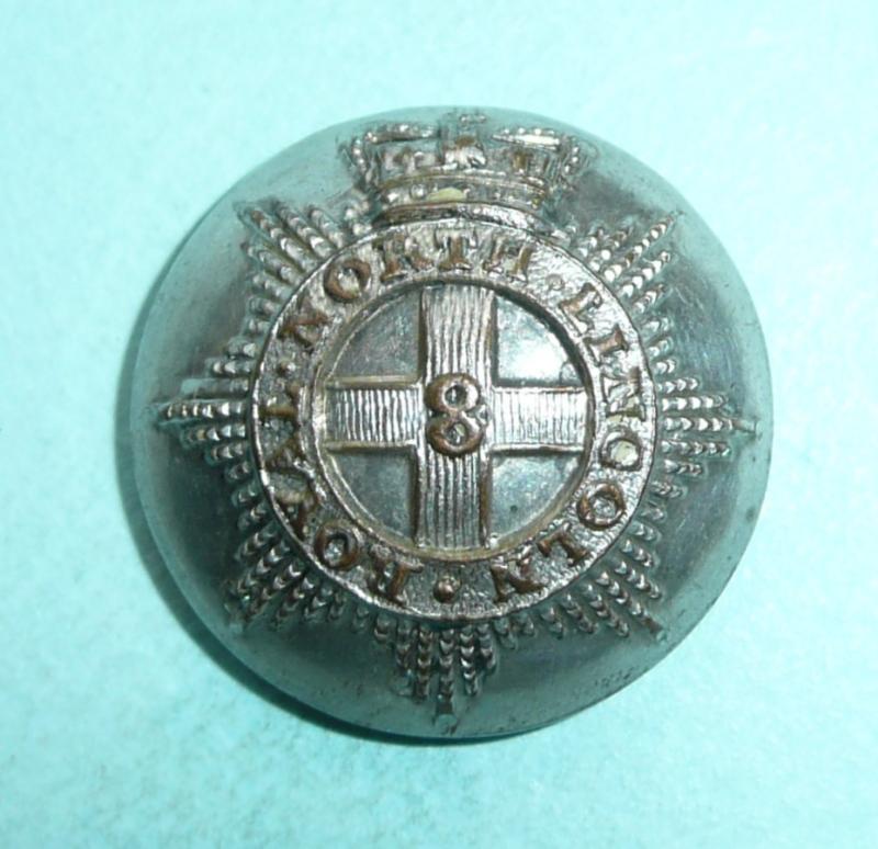 Early Royal Lincoln Militia Officer's Silver Plated Large Pattern Tunic Button, pre 1855