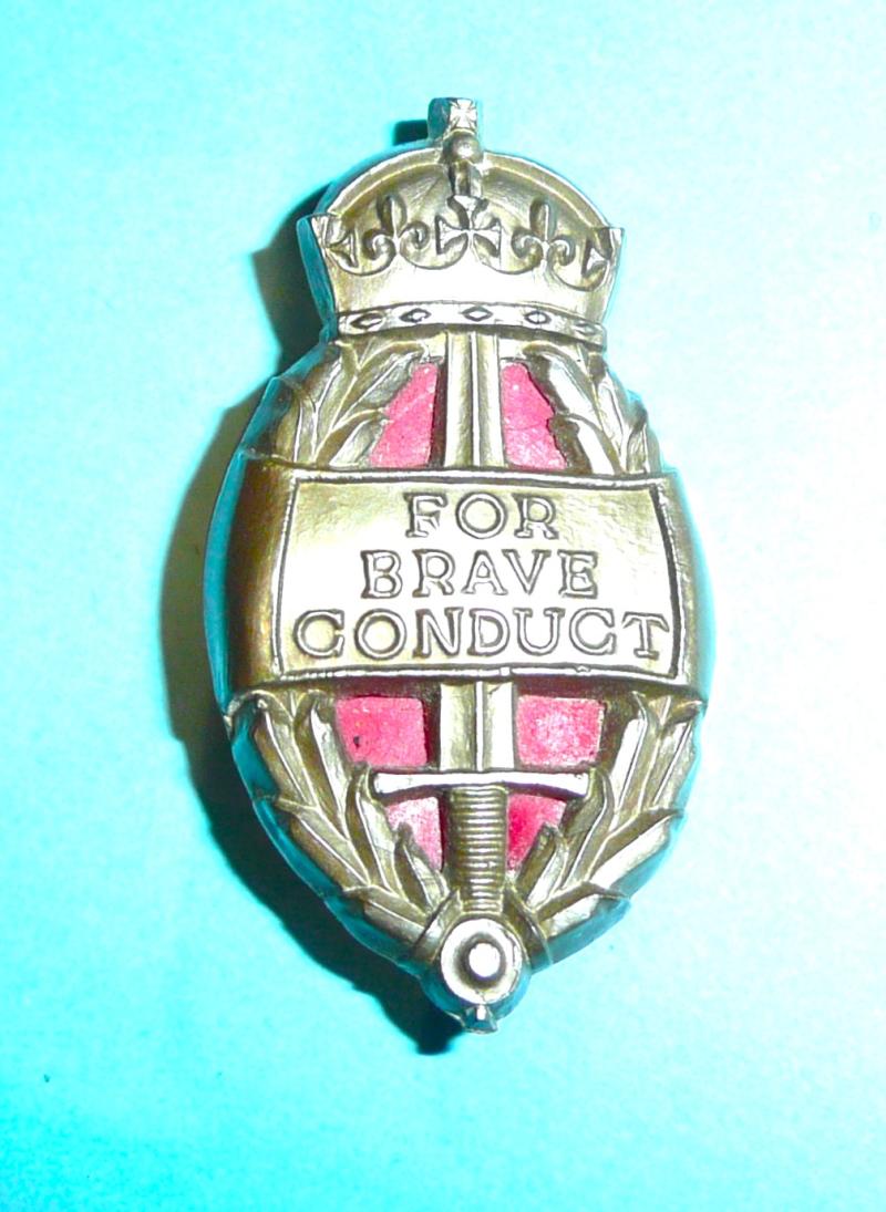 WW2 Home Front - King’s Commendation for Brave Conduct plastic economy badge 1943 to 1945