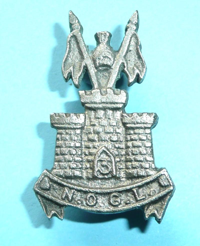 Indian Princely State Forces - 3rd Nizam of Hyderabad's Own Golconda Lancers  Cavalry White Metal Helmet Cap / Collar Badge
