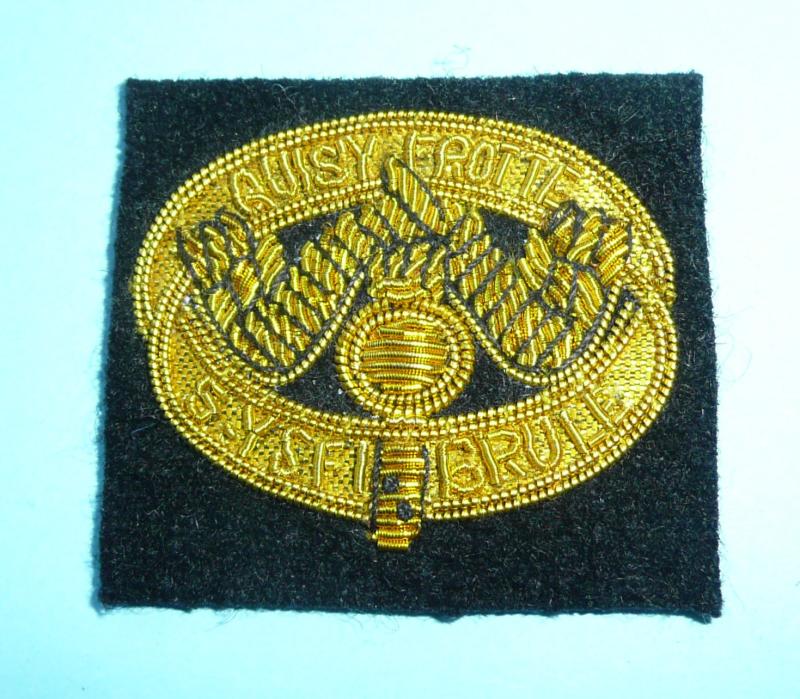 Royal Tank Regiment (RTR) WOs & SNCOs Mess Dress Bullion Cloth Arm Badge Qui S'y Frotte