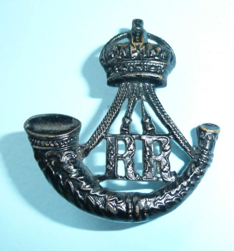 Indian Army - 6th Rajputana Rifles (RR) Officer's Blackened Brass Cap Badge