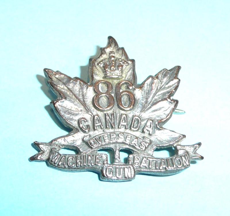WW1 Canada - 86th Machine Gun (Infantry) Battalion Canadian Expeditionary Force (CEF) Sweetheart Pin Brooch Badge