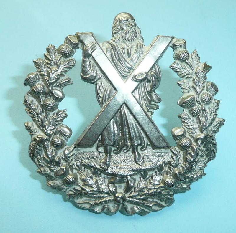 The Queens Own Cameron Highlanders (79th Foot) Other-Ranks Victorian White Metal Glengarry Cap Badge - No Scroll