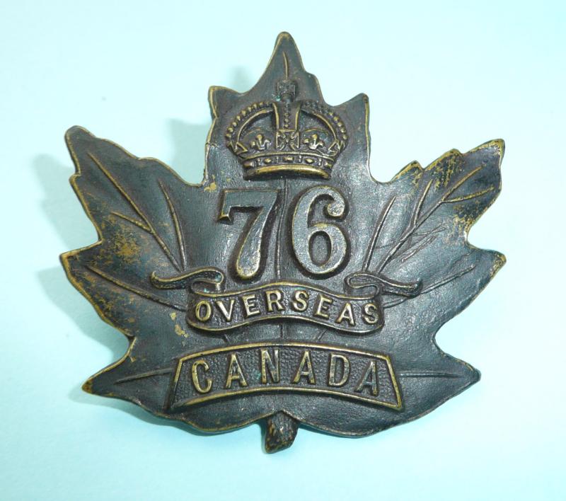 76th Battalion CEF Canadian Expeditionary Force Cap Badge