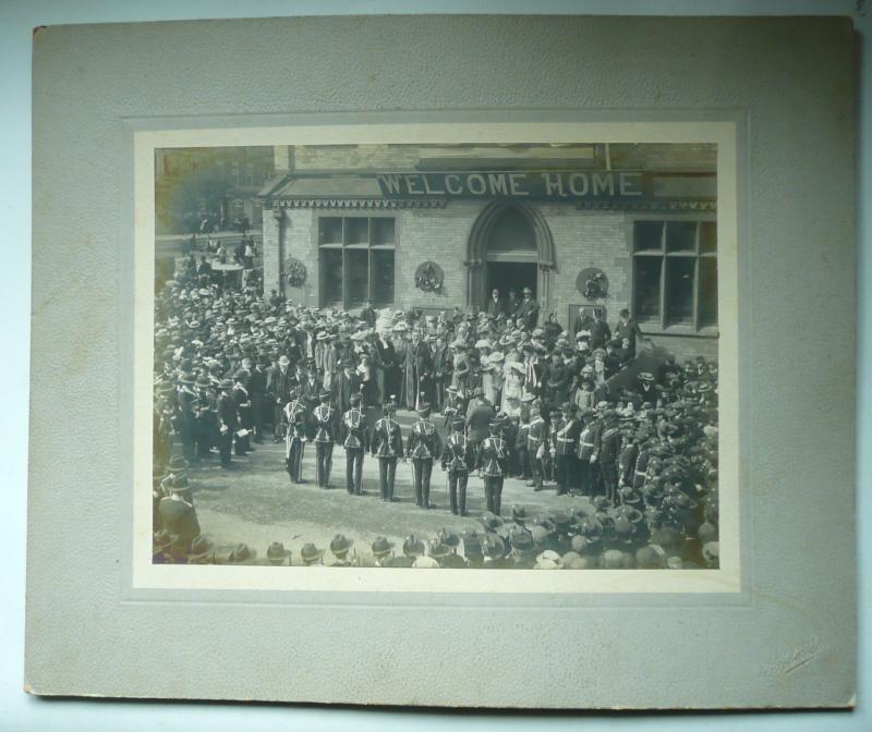 Boer War Large Card Mounted Original Photograph Durham Volunteers Welcomed Home