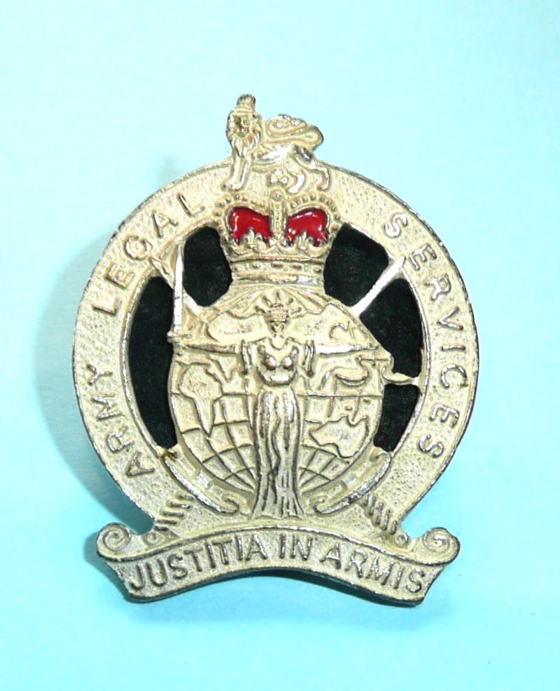 Army Legal Services Frosted Silver Plated and Enamel Cap Badge