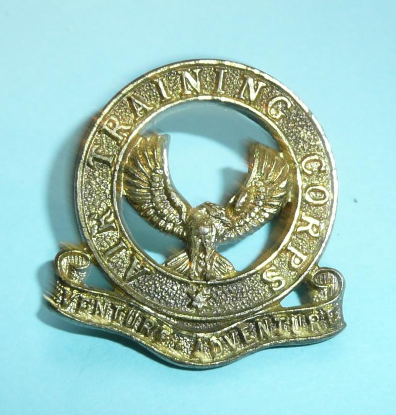 WW2 Air Training Corps Officer's Gilt Brass Cap Badge - Ludlow