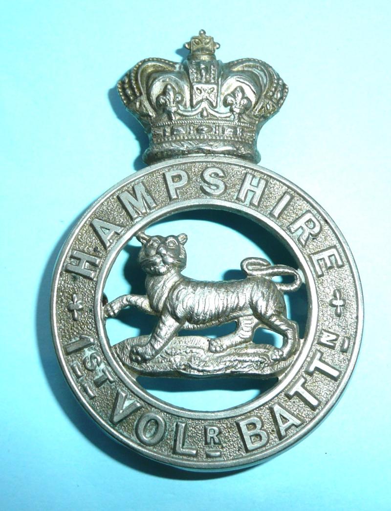 1st Volunteer Battalion The Hampshire Other Ranks White Metal One Piece Glengarry Badge