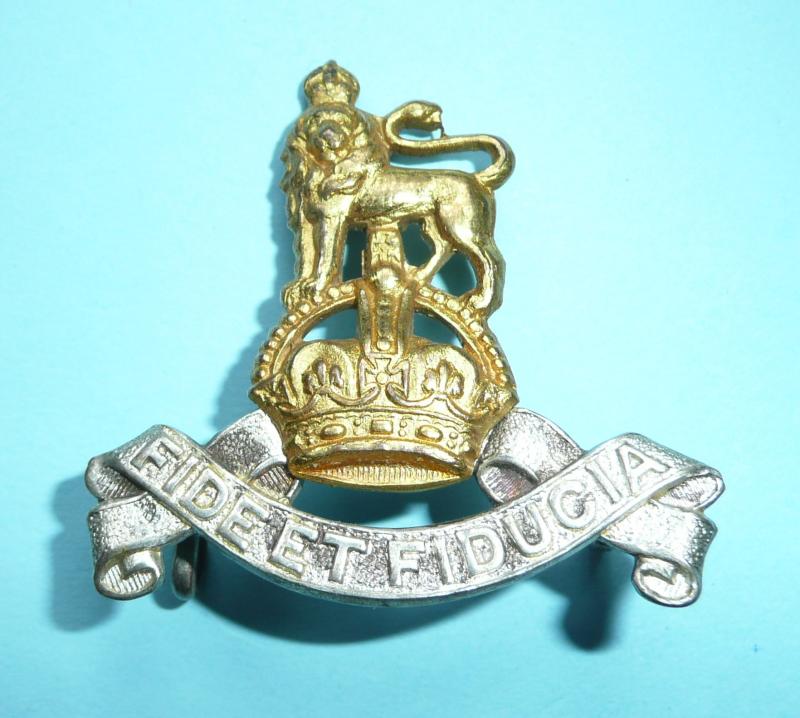 Royal Army Pay Corps (RAPC) Officer's Gilt & Silver Plate Cap Badge, King's Crown