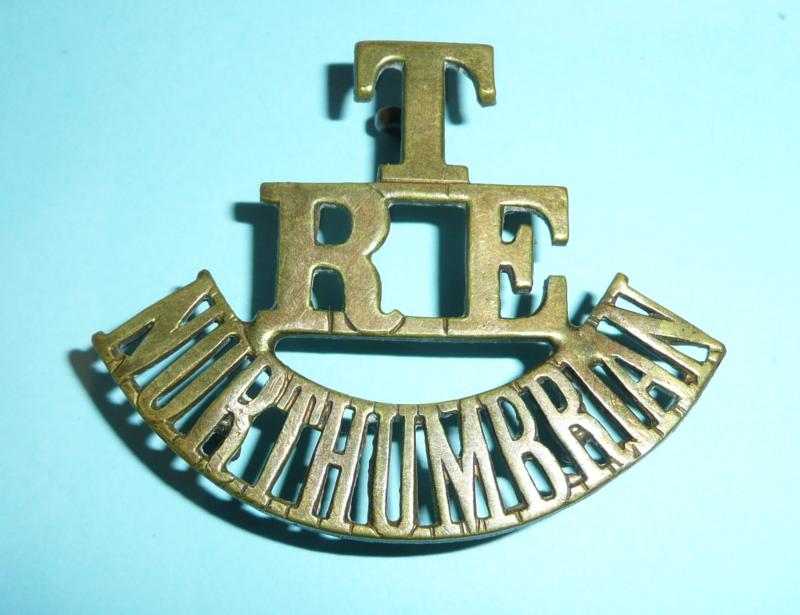 'T / RE / Northumbrian' One Piece Brass Shoulder Title