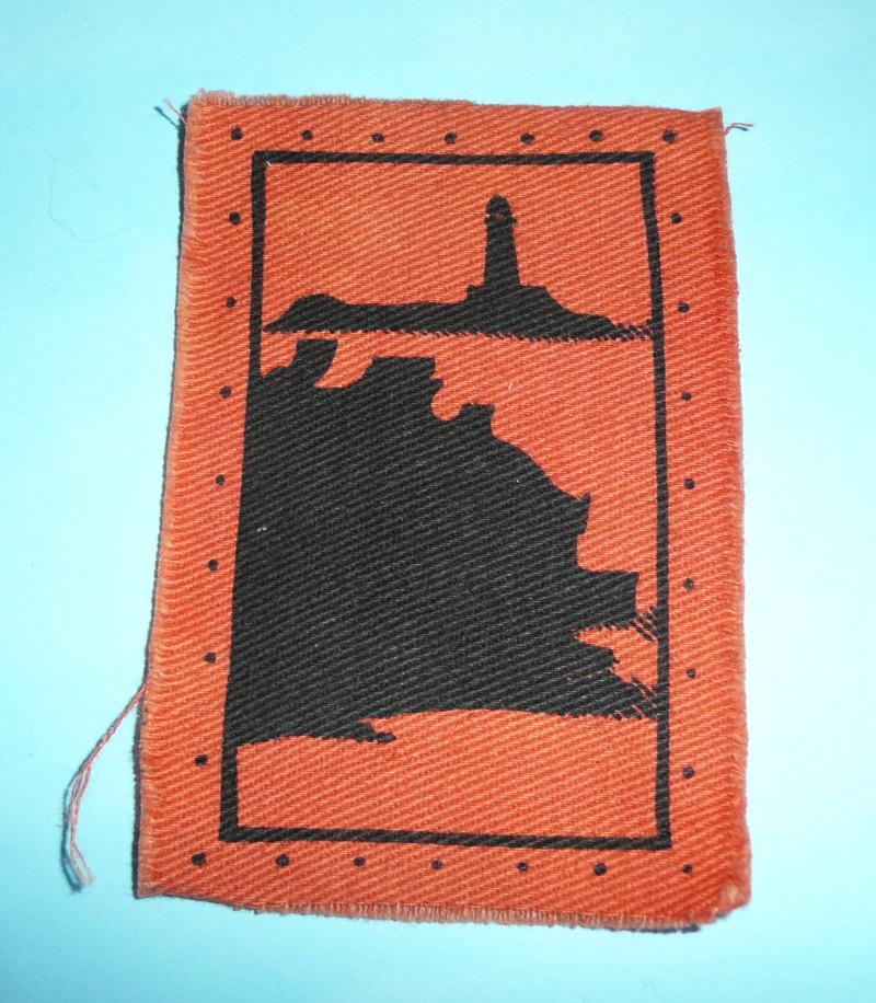 WW2 Home Front - 12th (Land's End) Battalion Cornwall Home Guard Printed Cloth Formation Sign Flash Patch