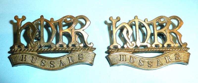 Boer War Hussars Reserve Regiment Matched Pair of Gilding Metal Collar Badges
