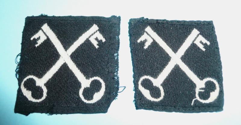 WW2 / Cold War 2nd Infantry Division Pair of Woven Cloth Formation Signs