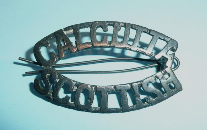 Indian Auxiliary  Force Army - Calcutta Scottish Shoulder Blackened Brass Shoulder Title