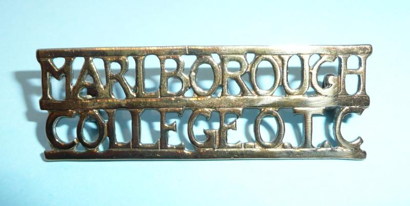 Marlborough College OTC Officer Training Corps One Piece Brass Shoulder Title
