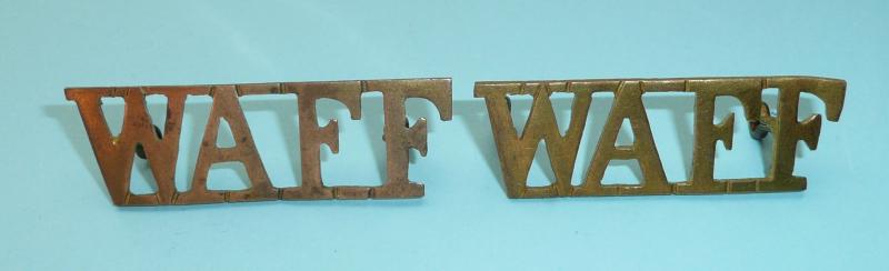 WAFF West African Frontier Force Pair of Brass Shoulder Titles