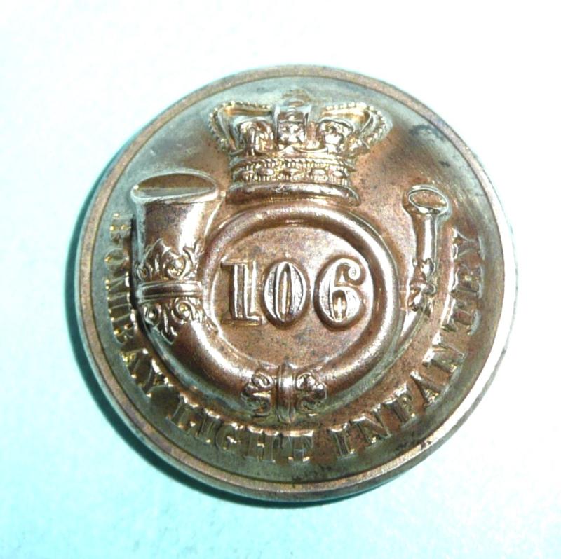 106th Bombay Light Infantry (2nd Bn DLI) Officers Large Pattern Brass Button