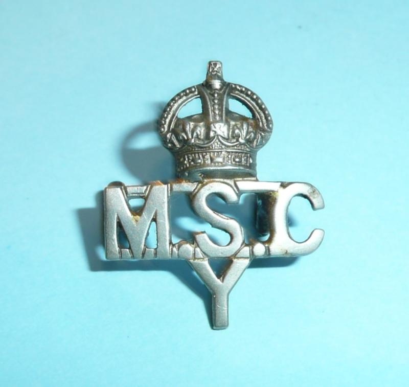 MSC / Y Metropolitan Police Special Constable Y Division White Metal Collar Badge, King’s Crown