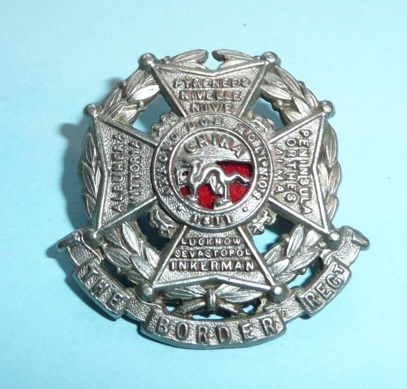 The Border Regiment Other Ranks White Metal Collar Badge, pre 1906