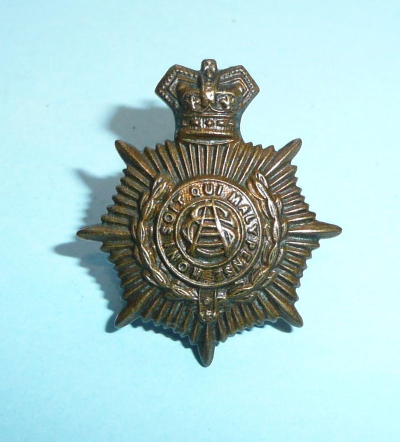 QVC Victorian Army Service Corps (ASC) Other Ranks Brass Collar Badge