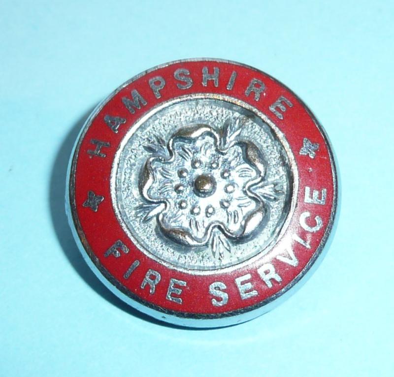Hampshire Fire Service Enamel and Chrome Mufti Lapel Buttonhole Badge