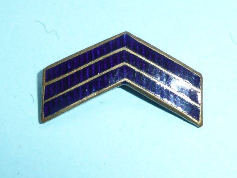WW1 Miniature blue enamel and gilt brass Overseas War service stripes / chevrons  - three years