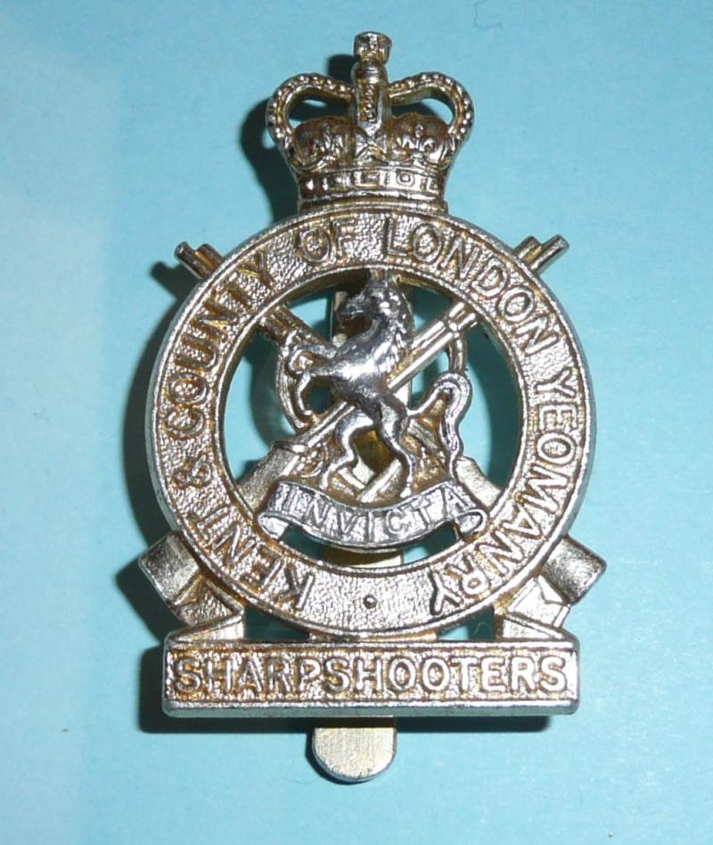 Kent & County of London Yeomanry (Sharpshooters) Staybrite Anodised Aluminium AA Cap Badge